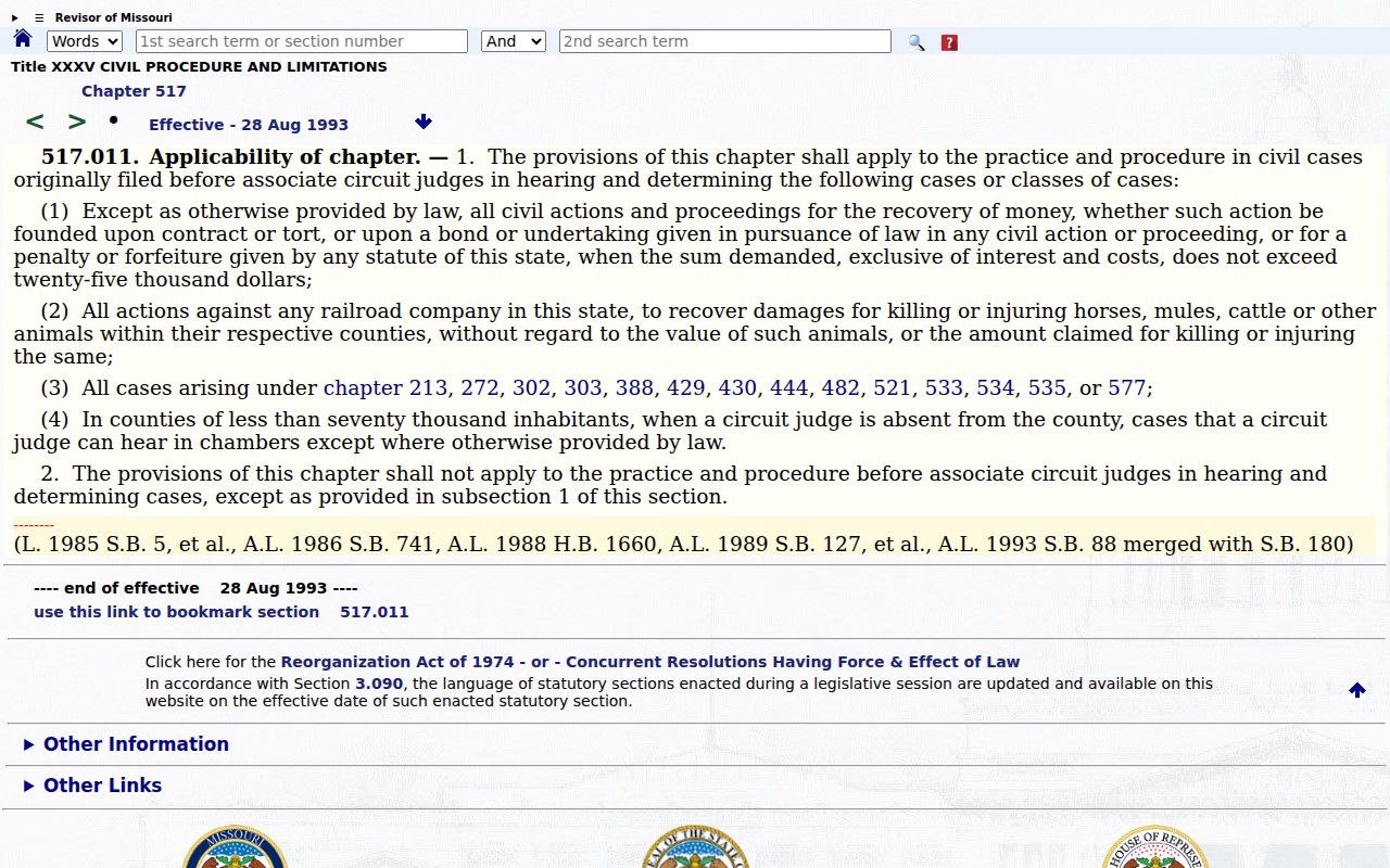 Audrain County civil docket research image for associate-circuit money recovery jurisdiction