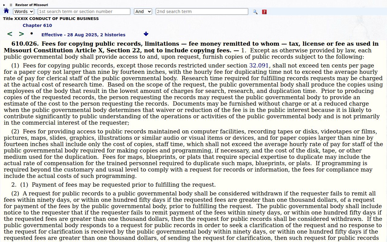 Audrain County court record copy-fee reference