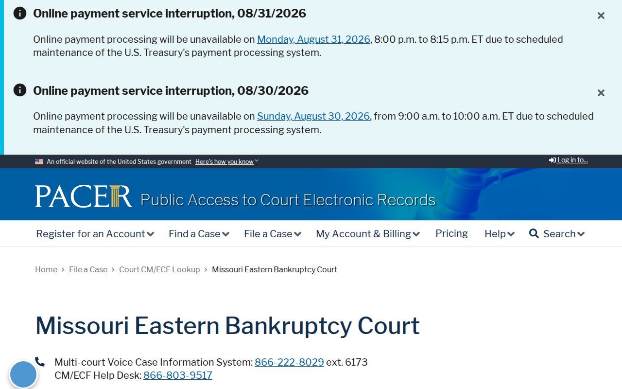 Audrain County court record jurisdiction reference from the official bankruptcy PACER source