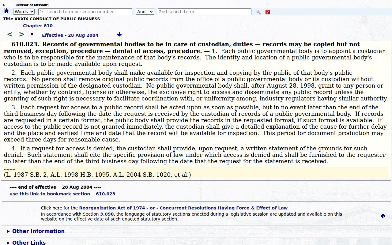 Audrain County court record access reference for a written request