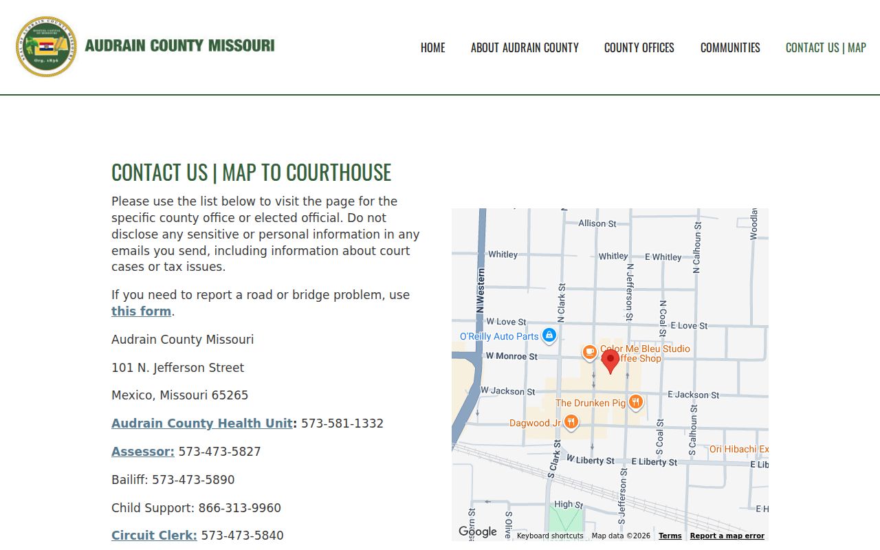 Farber court docket official county contact source for the Circuit Clerk courthouse route