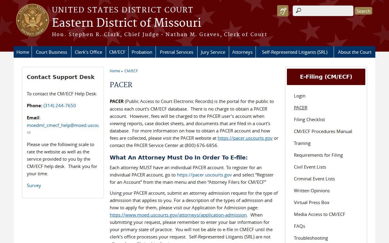 Audrain County court docket PACER access information